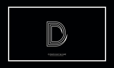 Alphabet letter D or DD vector logo icon