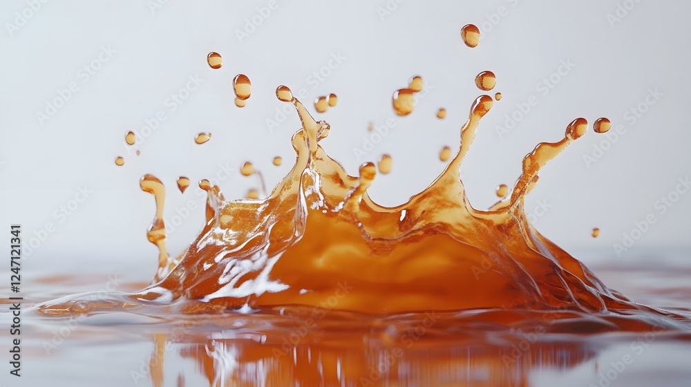 Aufkleber Energetic and dynamic orange liquid splash with flowing movement vibrant wet textures and a sense of power and natural fluidity