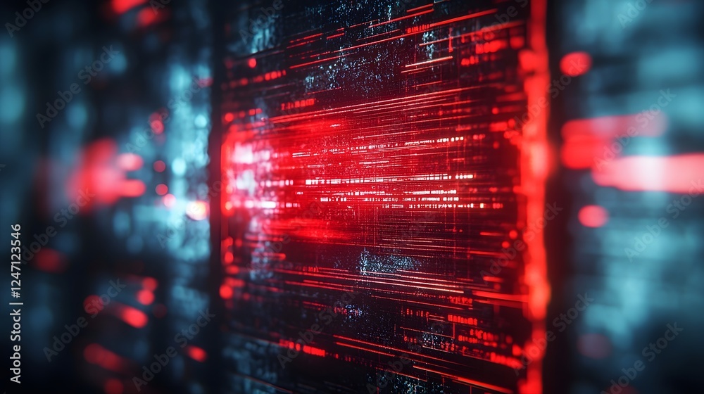 Leinwandbilder Futuristic Digital Matrix Abstract Background with Glowing Technology Circuits and Binary Codes  Concept of Intelligence Cybersecurity Hacking and Innovative Digital Technology