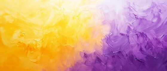 Fototapeta premium Abstract Yellow Purple Swirling Paint Texture Art