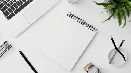 Isolated image of a minimalistic notebook on a clean white background, ideal for promoting office supplies or stationery.