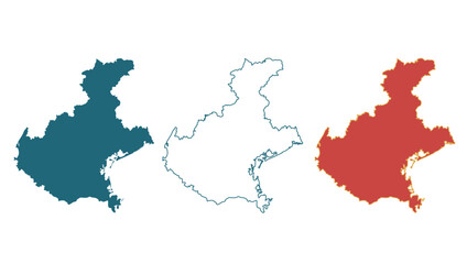 Vector silhouette outline of Veneto Italian region, isolated