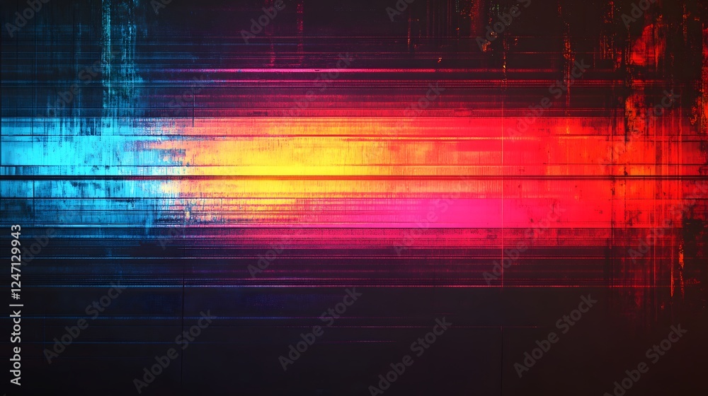 Poster Mesmerizing multicolored light trails and swirls forming a striking abstract composition with a futuristic sci fi inspired feel  The vibrant colors motion blur and dynamic energy create a captivating