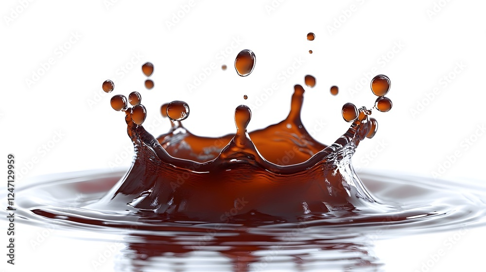 Aufkleber Mesmerizing image showcasing a beautiful splash of vibrant colorful liquid droplets in dynamic motion creating an visually captivating scene