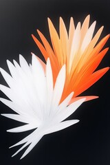 Fototapeta premium Orange white abstract floral design