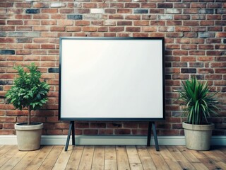 blank billboard on brick wall
