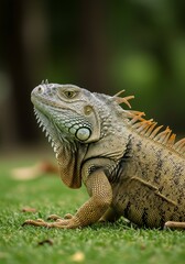 Fototapeta premium Iguana in the wild nature. Iguana lizard