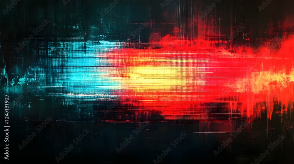 Leinwandbilder vibrant abstract colorful digital artwork with dynamic swirling patterns and glowing energy rays