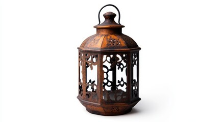 Isolated image of a decorative lantern on a clean white background, great for outdoor or seasonal decor promotions.