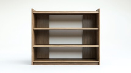 Isolated shot of a modern bookshelf on a clean white background, perfect for home furniture or storage solutions.