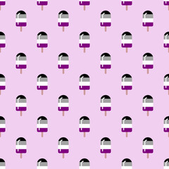 LGBTQIA+ Pride Asexual Pride Flag Pattern, high quality seamless popsicle pattern in the ace pride flag colors, simple repeating design suitable for both print and digital projects, 3600x3600 px
