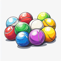 colorful balls isolated on white background