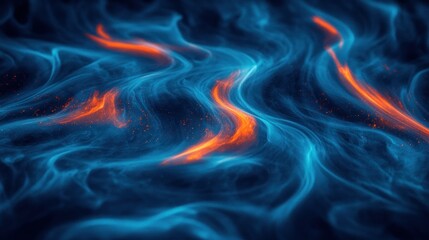 Fototapeta premium Abstract blue & orange energy flow, digital art background