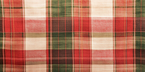 Red Green Brown And White Plaid Fabric Texture Pattern