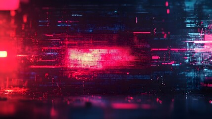 Fototapeta premium Vibrant futuristic neon lights digital glitch abstract background with dynamic motion and distorted energy textures in a dramatic sci fi inspired composition