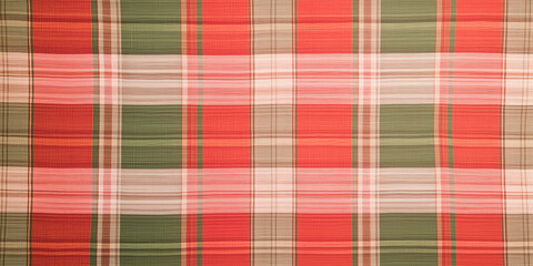 Obraz premium Red Green Plaid Fabric Texture Pattern
