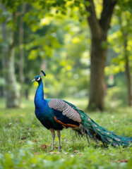 Obraz premium beautiful-photograph-of-indian-green-congo-peacock