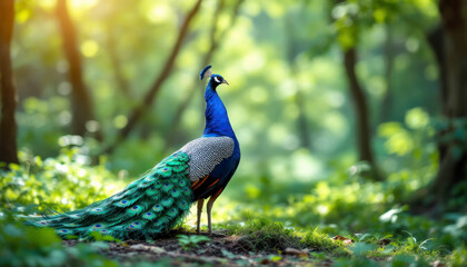 Obraz premium beautiful-photograph-of-indian-green-congo-peacock