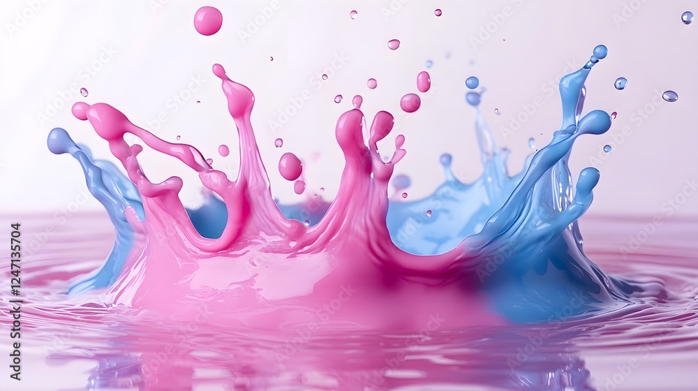 Aufkleber Vibrant Splash of Colorful Liquid Dynamics in Abstract Backdrop   Mesmerizing and Captivating Digital Fluid Art for Visually Striking Designs Wallpapers and Backdrops