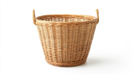 Obraz premium Isolated image of a laundry basket on a white background, perfect for promoting home organization products.