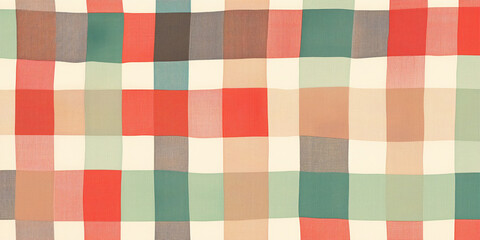 Vintage Colorful Plaid Fabric Pattern