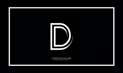 Alphabet letter D or DD vector logo icon