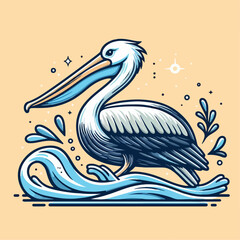vector illustration of a pelican