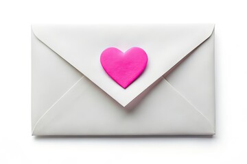 Pink Heart Sticker on White Envelope Landscape Photography