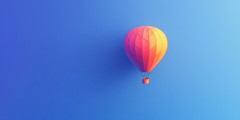 Obraz premium A vibrant hot air balloon floats in a clear blue sky