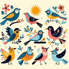 Obraz premium set of birds