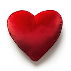 Heart-shaped cushion isolated on white background.