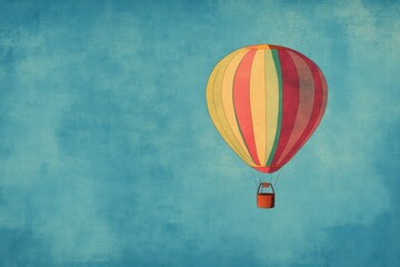 Obraz premium A Colorful Hot Air Balloon Soaring Through a Blue Sky
