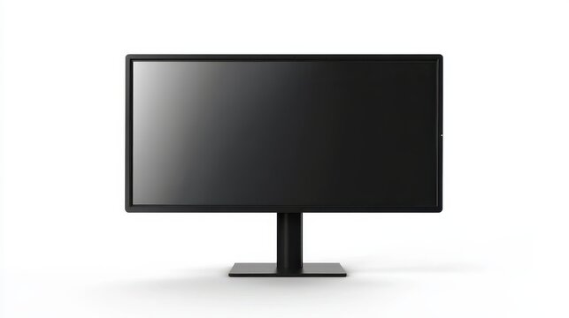 Isolated image of a desktop monitor on a white surface, perfect for tech product marketing.