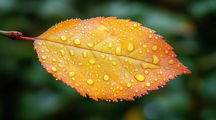 Autumn leaf, rain drops, garden, bokeh background, nature photography