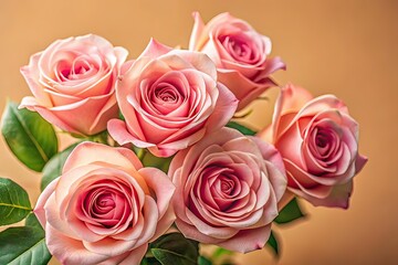 Fototapeta premium Pink Roses Peach Background Urban Exploration Minimalist AI Photo