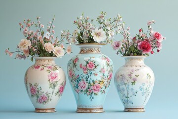 Ornate porcelain with floral designs