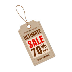 Retro tag with the inscription sale, cardboard tag, vector illustration 5