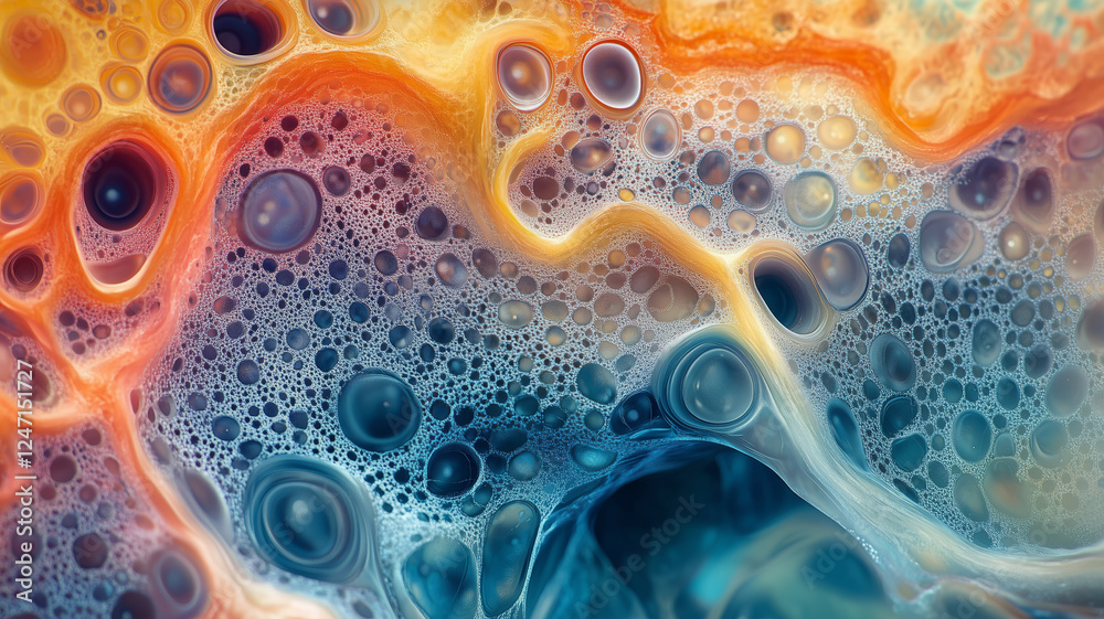 Poster exploring the intricate beauty of a neuro-map in vivid colors and textures