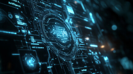 Fototapeta premium An abstract futuristic background featuring digital and technological elements, highlighted by the phrase 