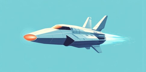 Futuristic Spaceship Traveling Through Space at High Speed