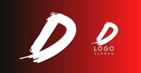 Handwritten brush pen letter D, urban street art, vibrant and rebellious edgy logo for cool music cover and fashion brands. Vector illustration
