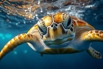 Obraz premium sea turtle on the water