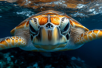 Obraz premium sea turtle on the water