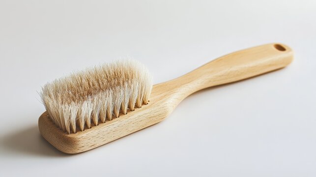 A single dusting brush isolated on a clean white surface, great for promoting household cleaning tools.