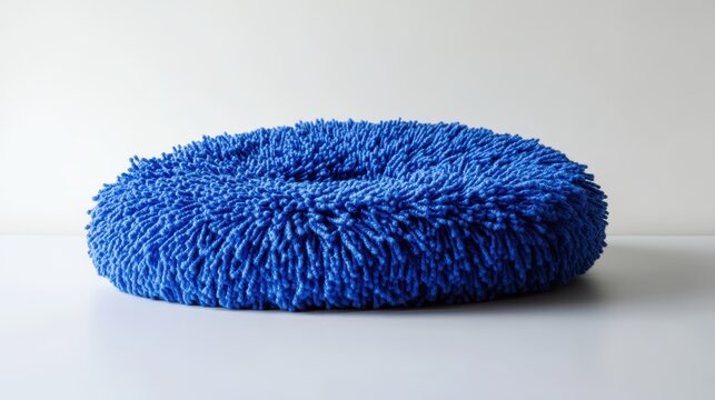 Close-up of a microfiber mop head on a clean white surface, ideal for cleaning tool product promotions.