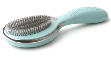Isolated image of a pet grooming brush on a clean white surface, perfect for marketing pet care items.