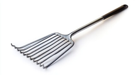 Isolated image of a hand rake on a white background, perfect for promoting small gardening tools.