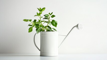 A single plant watering can isolated on a clean white surface, ideal for promoting gardening or home plant care products.