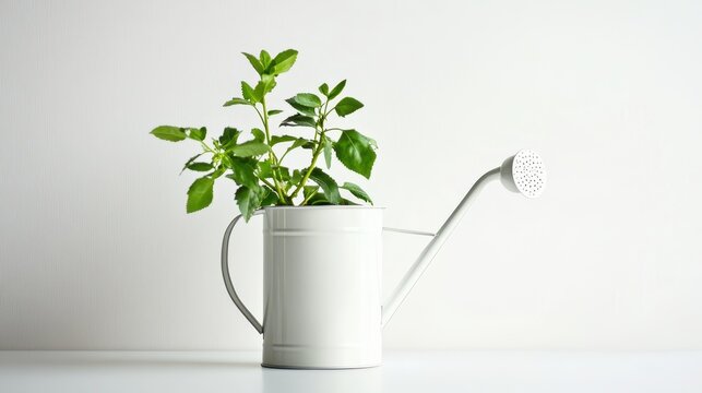 A single plant watering can isolated on a clean white surface, ideal for promoting gardening or home plant care products.