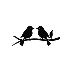 two birds on a branch Love Bird Vector 